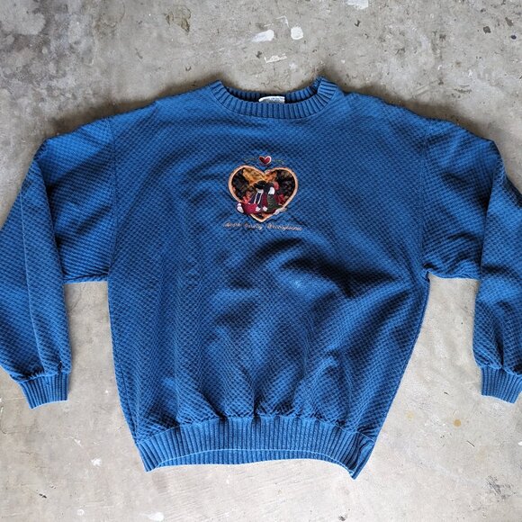 Vintage Boundary Line Waffle Sweater Amish Country Pennsylvania - Picture 3 of 15